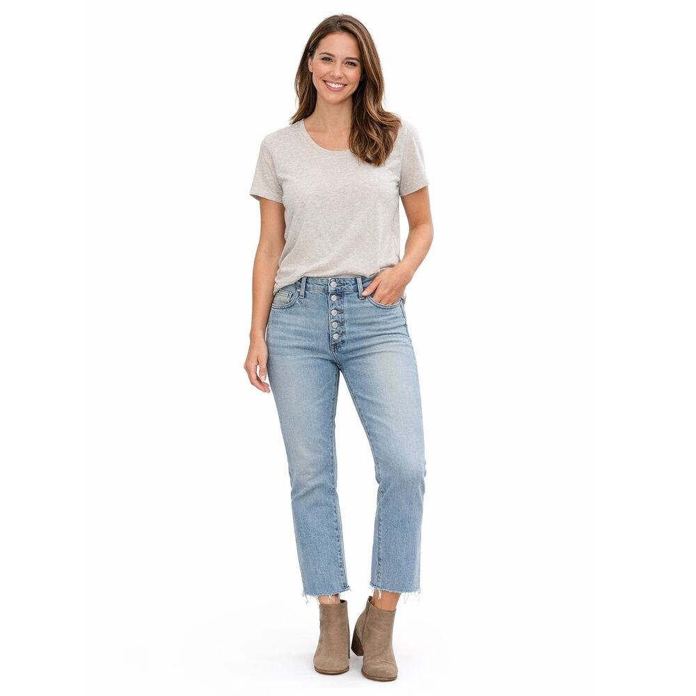 NWT Citizens of Humanity Isola Crop Bootcut Jeans 32 Raw Hem Button Fly